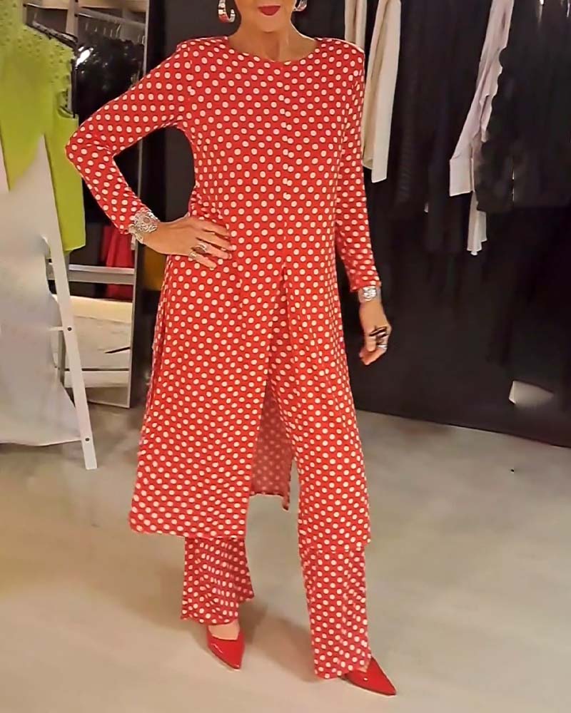 Polka™ | Dot Split Outfit  Women’s Chic Set