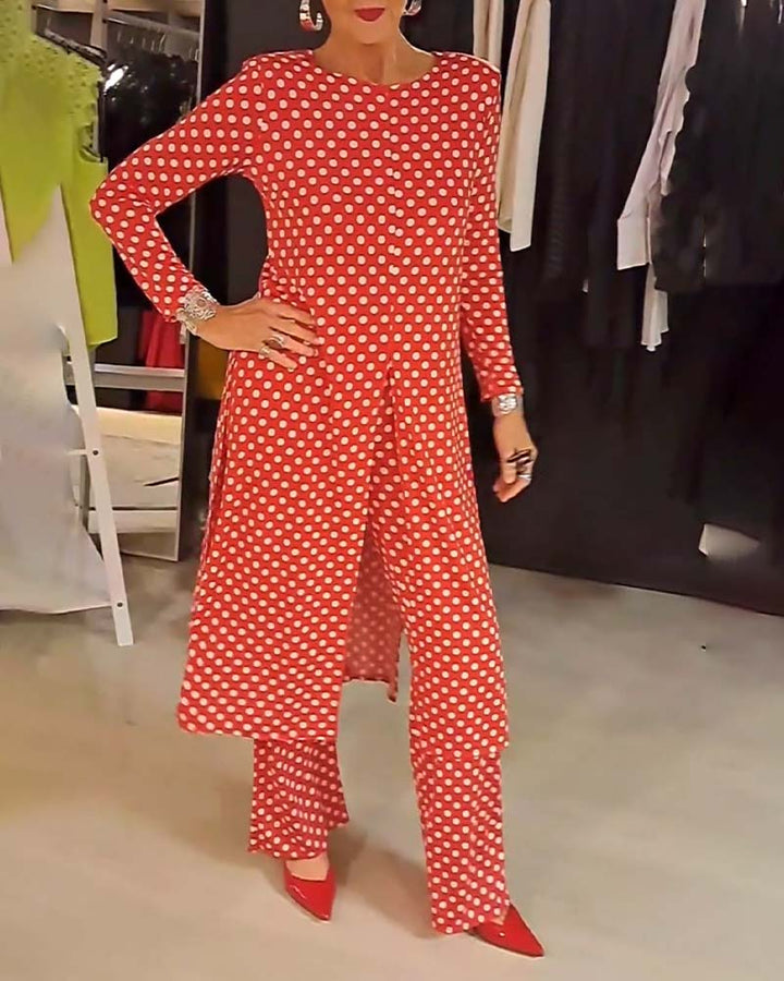 Polka™ | Dot Split Outfit  Women’s Chic Set