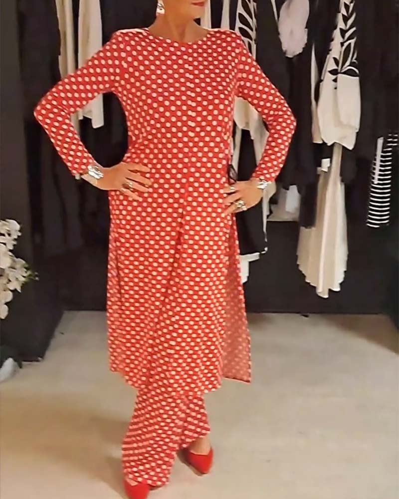 Polka™ | Dot Split Outfit  Women’s Chic Set