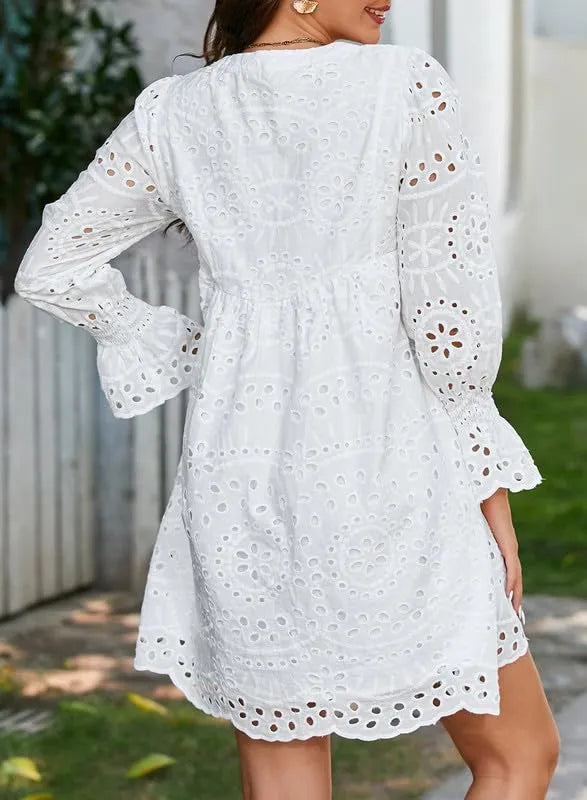 Kirelle - Breathable V-Neck Skirt Dress