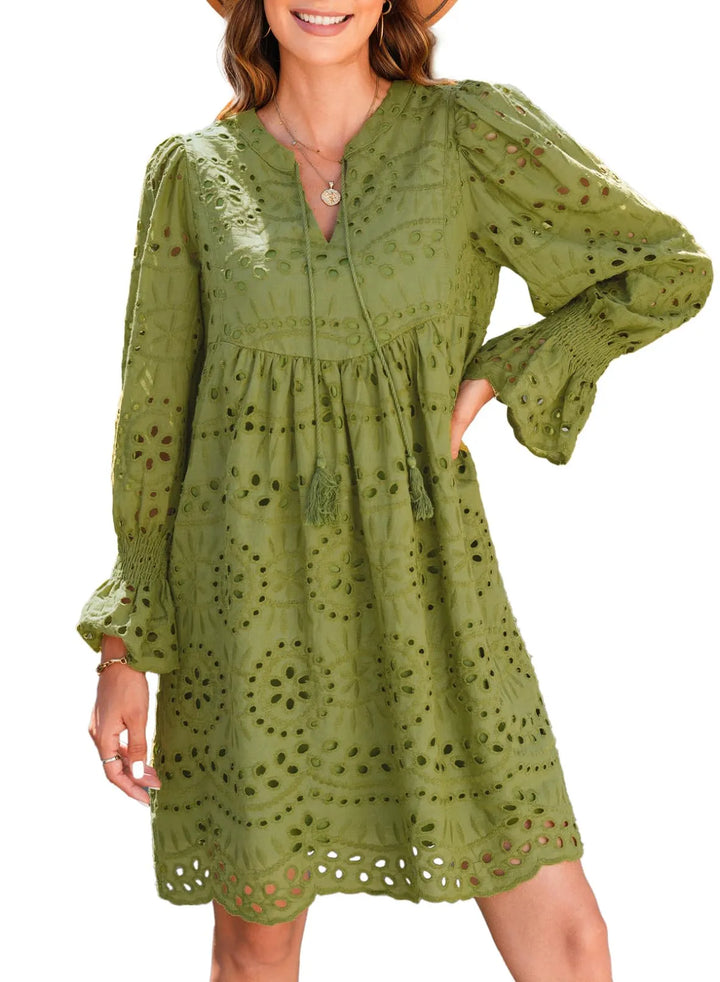 Kirelle - Breathable V-Neck Skirt Dress