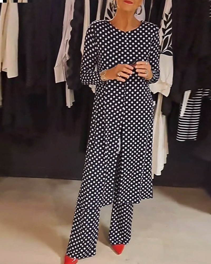Polka™ | Dot Split Outfit  Women’s Chic Set