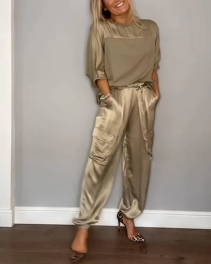 Hazel™ | Elegant Satin Two-piece Set