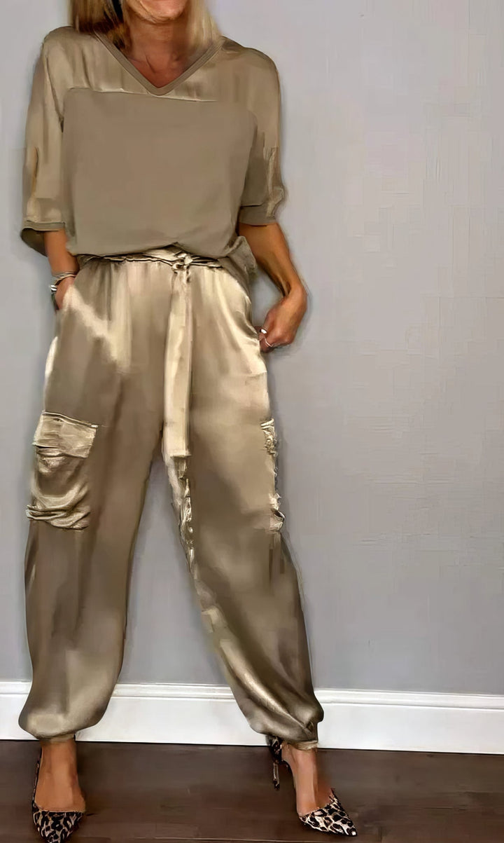 Hazel™ | Elegant Satin Two-piece Set