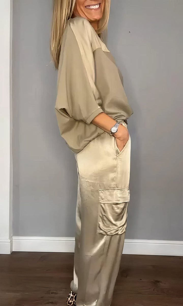 Hazel™ | Elegant Satin Two-piece Set