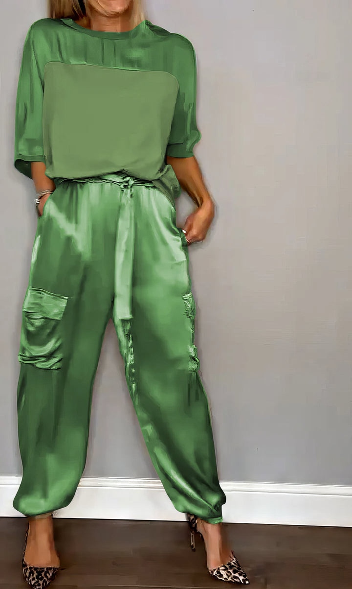 Hazel™ | Elegant Satin Two-piece Set