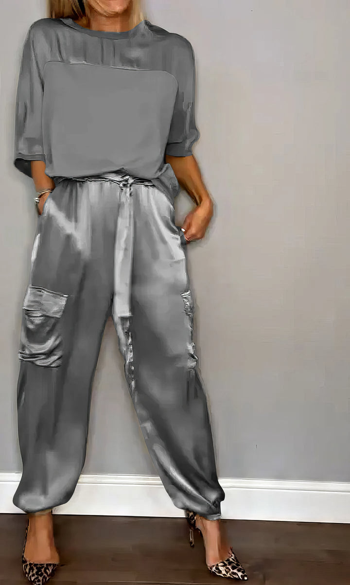 Hazel™ | Elegant Satin Two-piece Set
